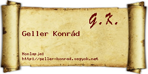 Geller Konrád névjegykártya